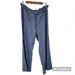 Z01 Stefanel perwrinkle wide leg palazzo draw string  pants  Size 12